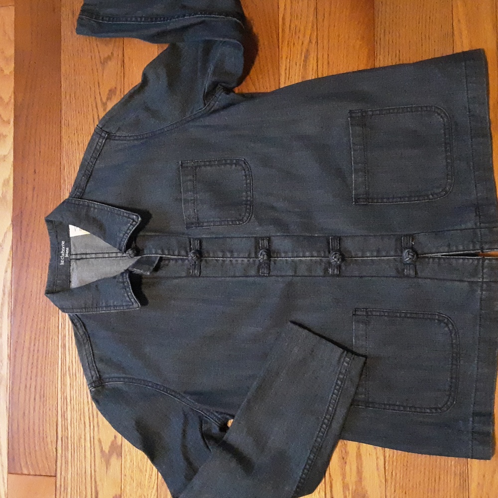 Liz Claiborne Jeans brand dressy Jean jacket Petite MEDIUM